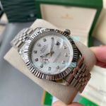 Replica Rolex Datejust 2-Tone Stainless Steel Strap Silver Face Fluted Bezel Watch 41mm